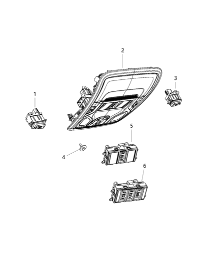 1985 Dodge Ramcharger Console Overhead Diagram for 6YS151L1AA