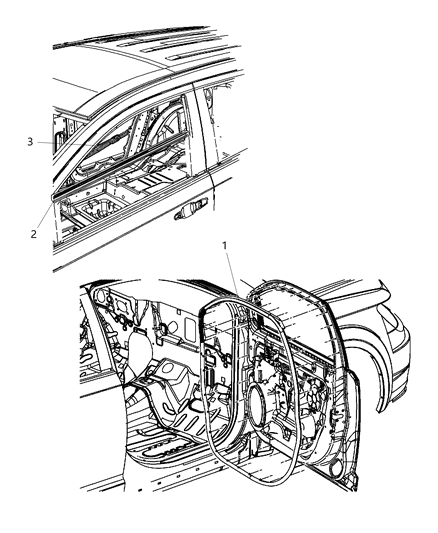 2007 Chrysler Town & Country Weatherstrip Front Door Opening Body Mounted Diagram for 5076862AF
