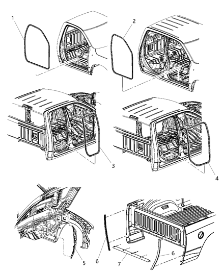 2017 Ram 1500 Seal Fender To Cowl Diagram for 55112462AC