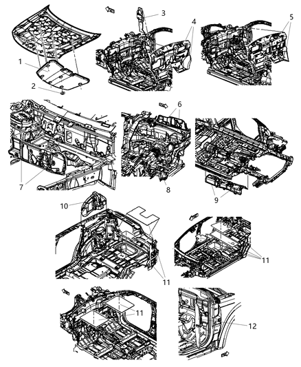 1999 Chrysler Town & Country Silencer Fender To Hinge Pillar Diagram for 5178088AA