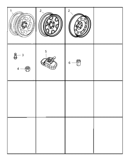 2007 Chrysler Aspen Lock Kit Wheel Diagram for 52014050AA