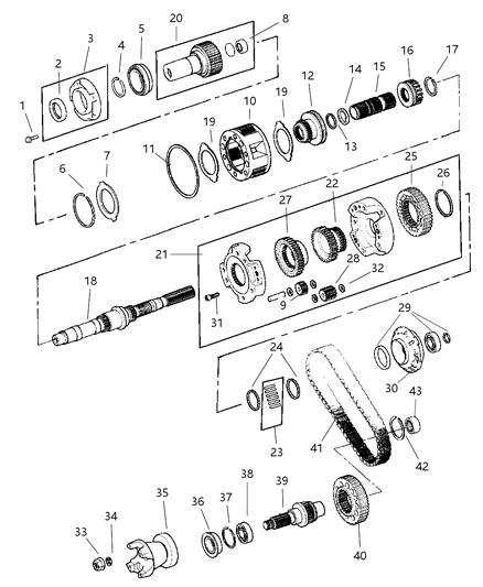 2003 Jeep Liberty Mainshaft Transfer Case Diagram for 5072299AA