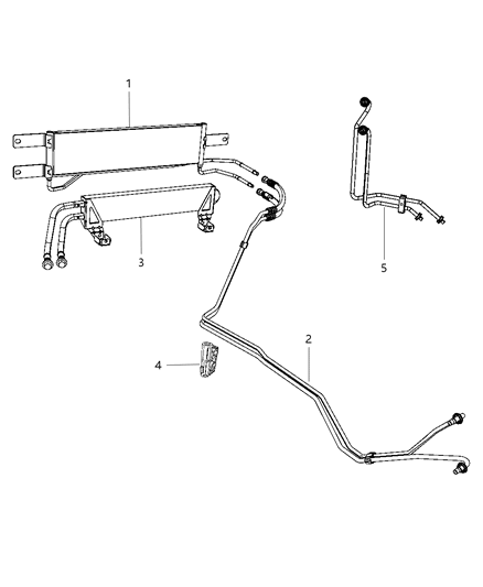 1992 Chrysler Imperial Hose And Tube Oil Cooler Pressure And Return Diagram for 55057191AA