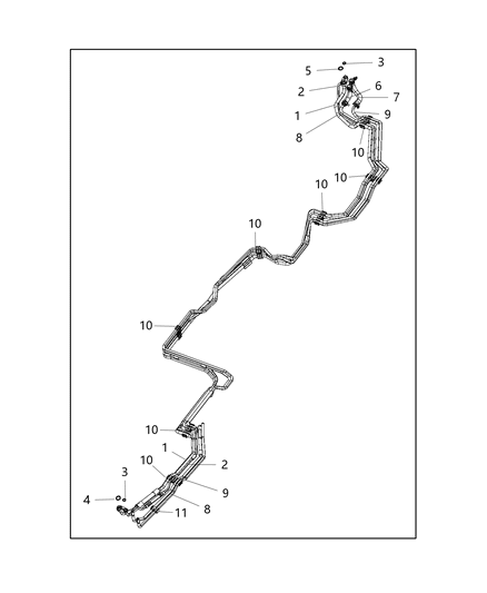 Line Auxiliary A/C Suction Diagram for 68319145AB
