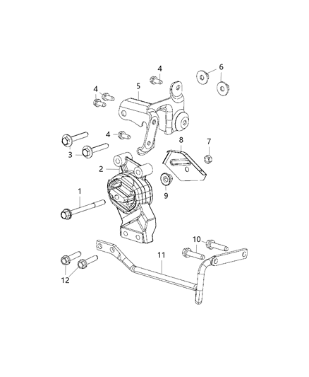 2006 Jeep Liberty Bracket Engine Mount Diagram for 68170060AA