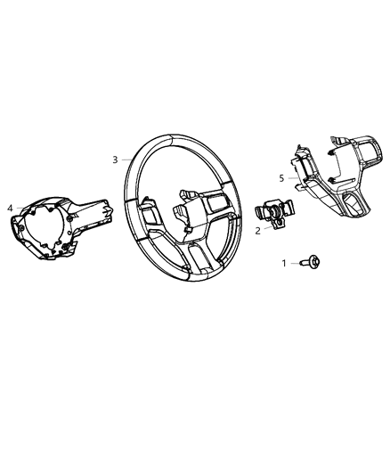 2012 Jeep Liberty Damper Steering Wheel Diagram for 5057613AF