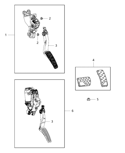 1987 Dodge B350 Pedal Accelerator Diagram for 5154105AH