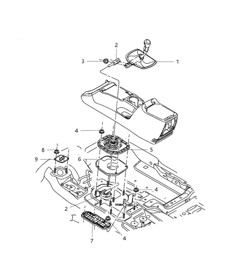 Seal Gearshift Lever Diagram for 52129244AB