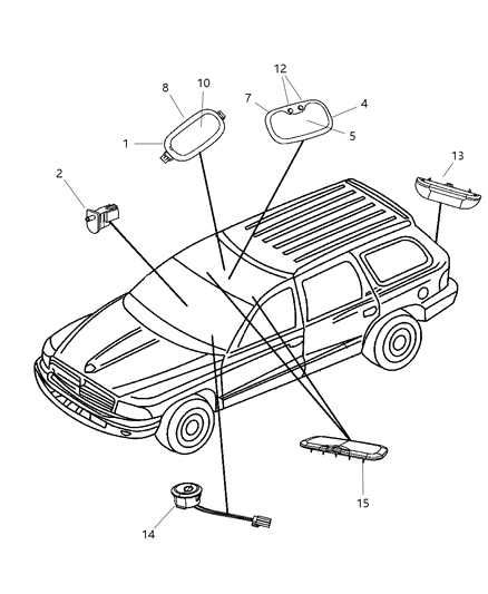 2000 Dodge Caravan Lamp LED Diagram for 55361403AC