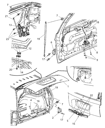 2009 Dodge Durango Latch Lift Gate Diagram for 4589064AB