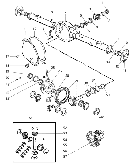 1993 Dodge Caravan Gear Kit Ring And Pinion Diagram for 5010321AB