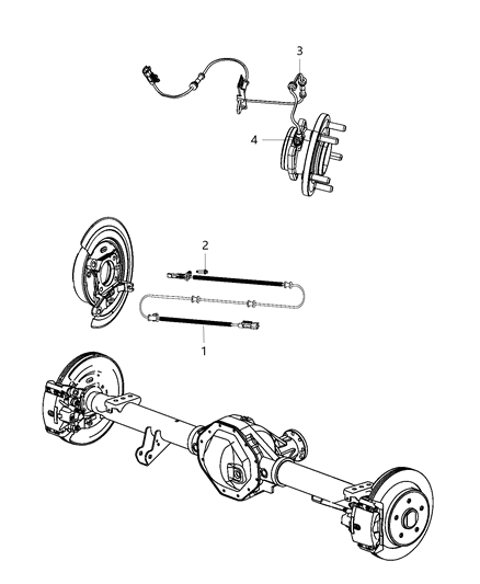 2004 Jeep Liberty Sensor Kit Anti-Lock Brakes Diagram for 68170065AB