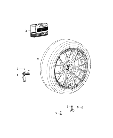 1985 Dodge Ram 50 Sensor Kit Tire Pressure Diagram for 68406529AA