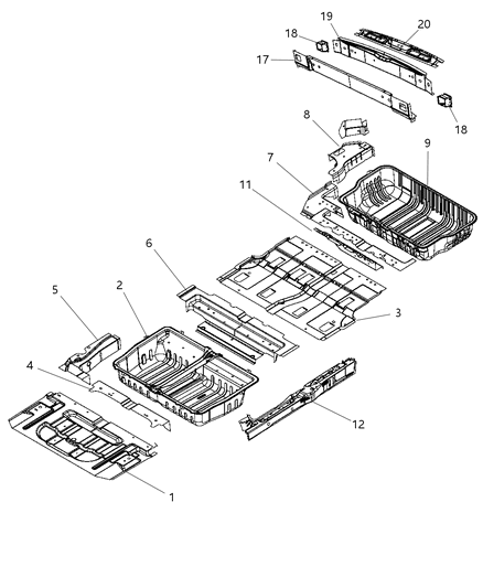 Panel Sill Inner Bodyside Sill For The Sliding Door Diagram for 5109340AG