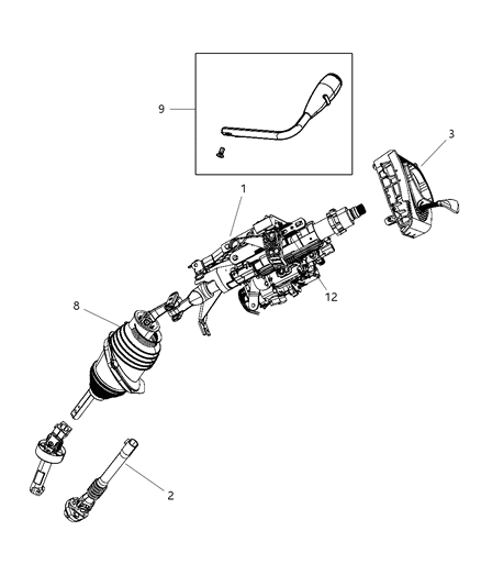 Lever Steering Column Diagram for 5057391AD