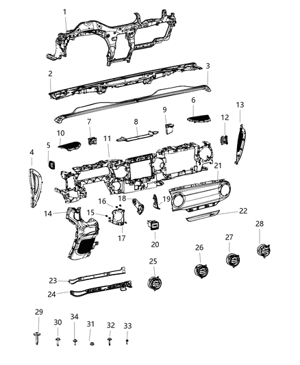Grille Speaker Right Side, Upper Passenger Side Diagram for 6AB45TX7AB