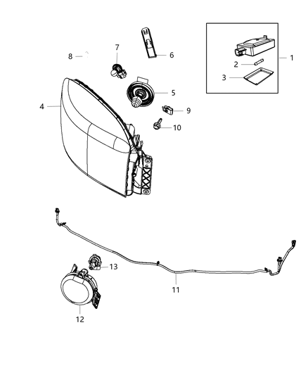 2007 Jeep Patriot Lamp Headlamp Parking And Turn Diagram for 68088548AB