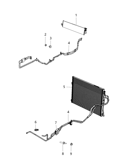 Cooler Transmission Oil Diagram for 68232604AA