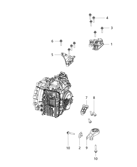 2017 Jeep Compass Isolator Transmission Mount Diagram for 68254672AA