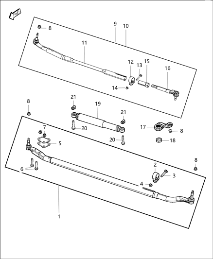 Bolt Square Neck Clamp To Adjuster Sleeve Diagram for 6510751AA