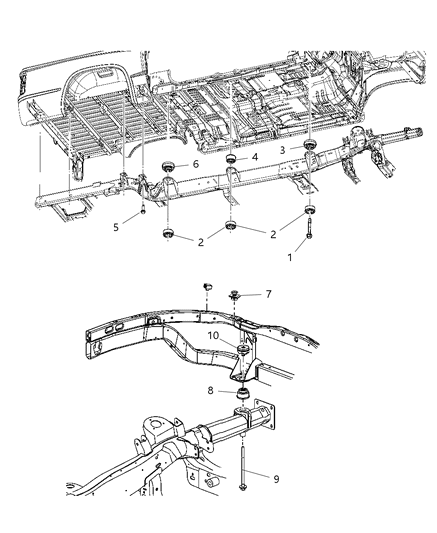 Isolator Frame To Body Diagram for 52013504AA