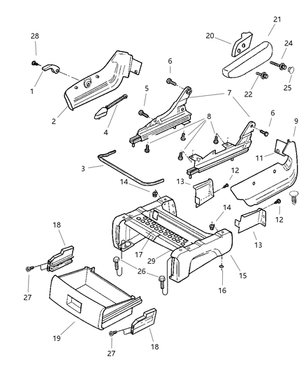 2003 Chrysler Town & Country Shield Side Seat Diagram for UD761T5AA