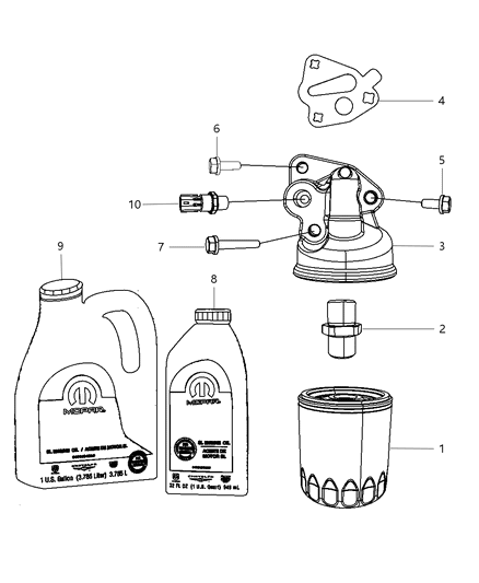 2001 Chrysler 300M Engine Oil 5W20 Gallon [128 oz] Min Ship Qty 4 Diagram for 4761851AD