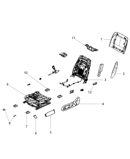 Panel Front Seat Back Diagram for 1UW23HLLAA