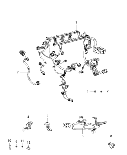Screw Hexagon Head M8X1.25X20 Alternator Harness to Engine Diagram for 6107009AA