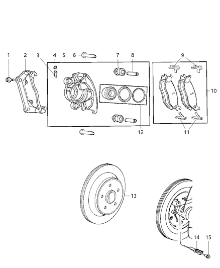 Caliper Assembly Disc Brake Rear Diagram for 5179881AB