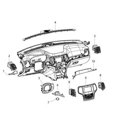 Outlet A/C & Heater Outer Left Outer Diagram for 6QH01LSFAB