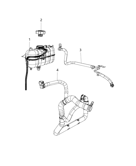 Hose Coolant Bottle Inlet Diagram for 68405974AA