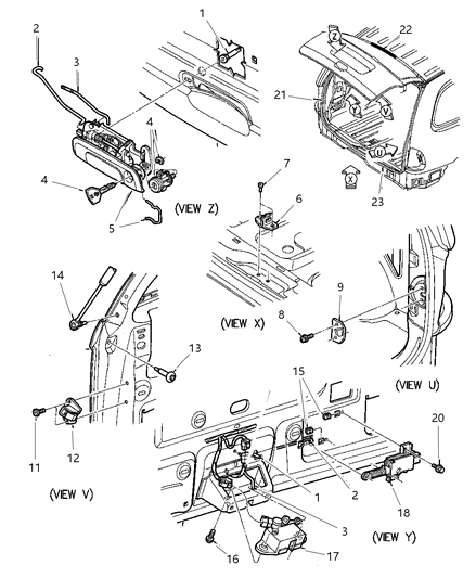 1997 Chrysler Town & Country Gas Propeller, Liftgate Diagram for G0004532AB