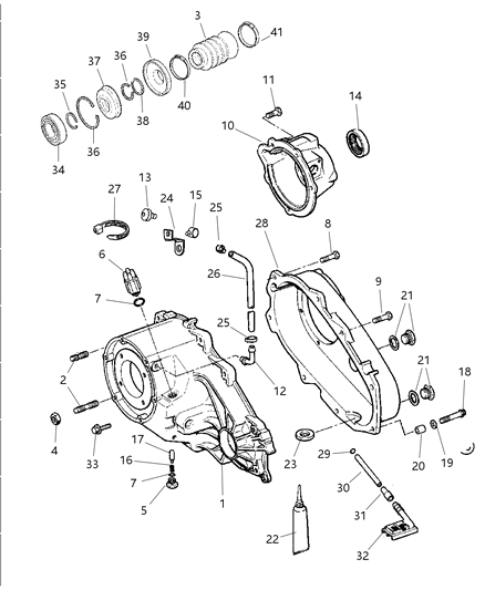 1997 Jeep Wrangler Case Transfer Rear Diagram for 4796902