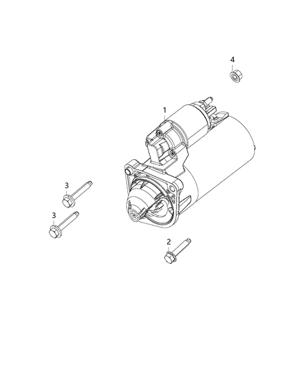 2008 Jeep Compass Starter Engine Diagram for 68293490AA