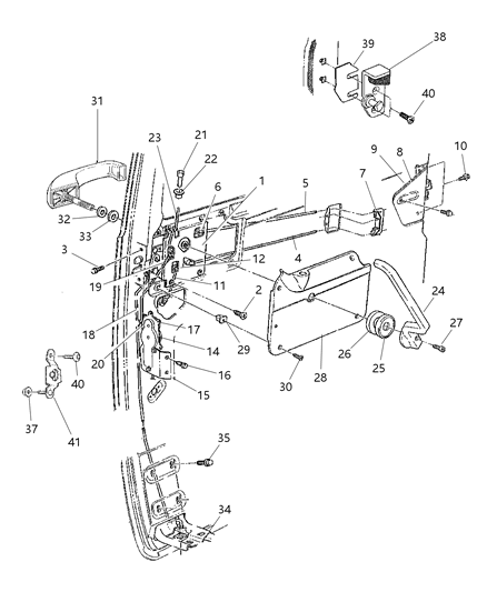 2025 Ram 3500 Clip Handle To Latch Rod Diagram for 55075244