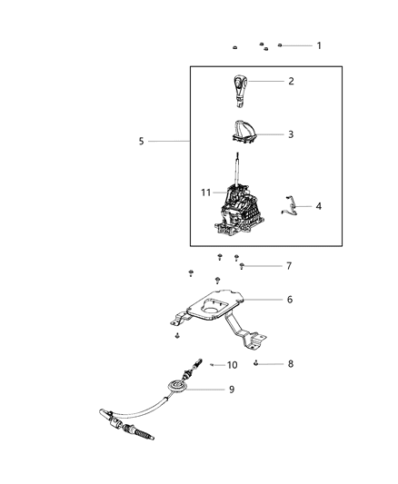 Knob Gearshift Diagram for 5LK32DX9AA