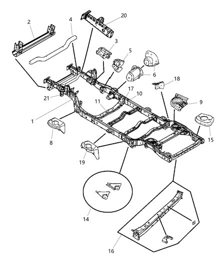 1984 Jeep J20 Frame Chassis Diagram for 68210928AC