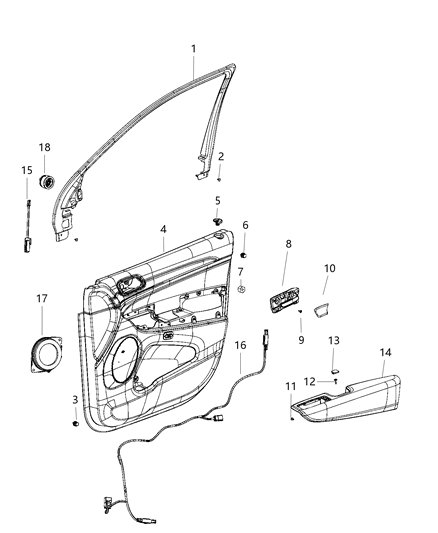 Panel Front Door Trim Diagram for 6CV879X9AD