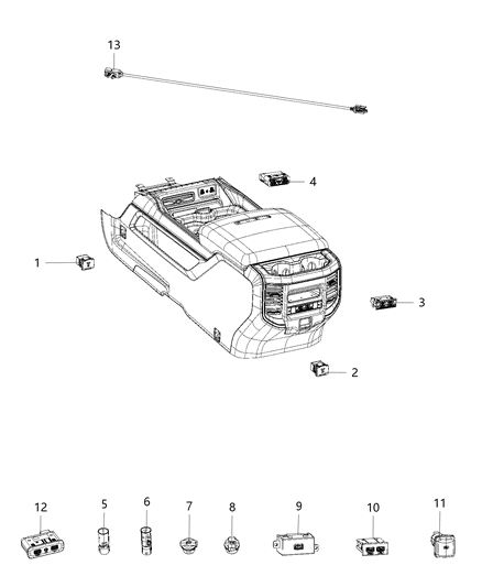 1984 Jeep Cherokee Cable USB Radio B2A Diagram for 68096423AC