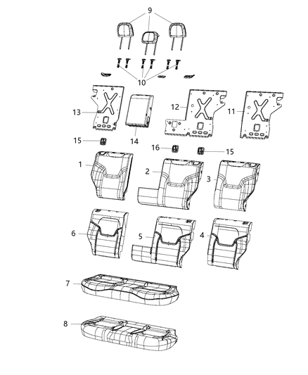 Bezel Tether Anchor Diagram for 68269718AA