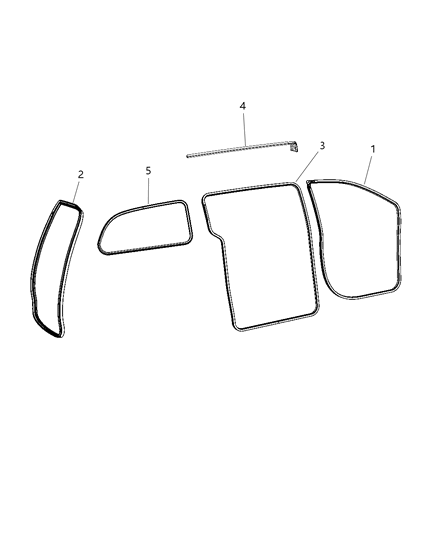 Weatherstrip Front Door Opening Diagram for 1DA08ES3AF