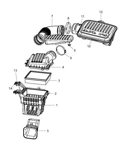 Hose Air Cleaner Diagram for 53032796AB