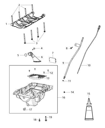 2012 Dodge Durango Indicator Engine Oil Level Diagram for 68166699AB