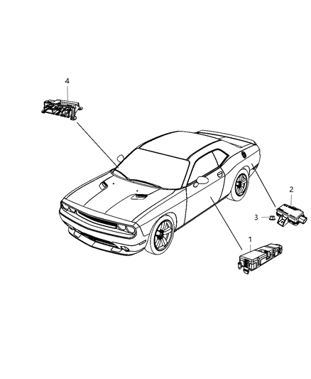 1994 Dodge B150 Module Door Diagram for 68051931AB