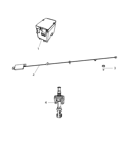 1992 Dodge B150 Receiver Wireless Ignition Node Diagram for 68066563AE