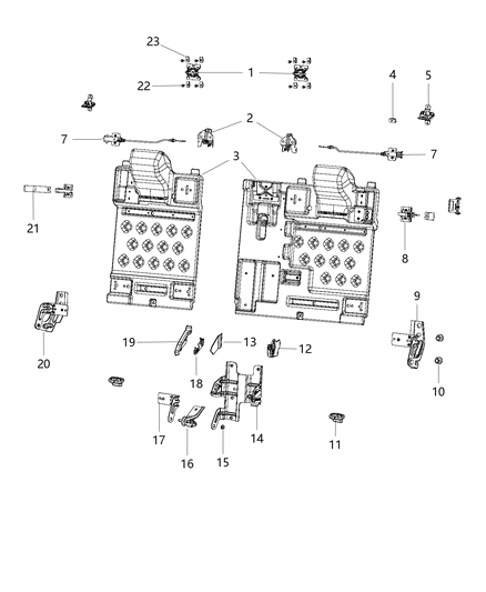 Bushing Non-Metal, 40% Inboard Pivot, Between Items 13 & 14. Diagram for 68110233AA