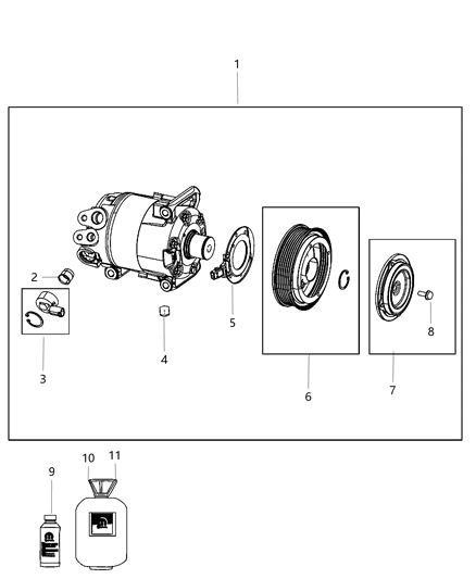 2002 Chrysler Sebring Lubricant Compressor Diagram for 68232939AA