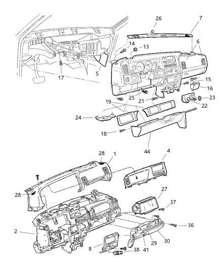 Air Bag Passenger, Passenger Side Diagram for 55314704AD