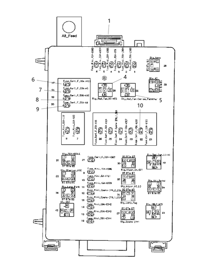 1996 Dodge B2500 Cover Totally Integrated Power Module Diagram for 68169897AA